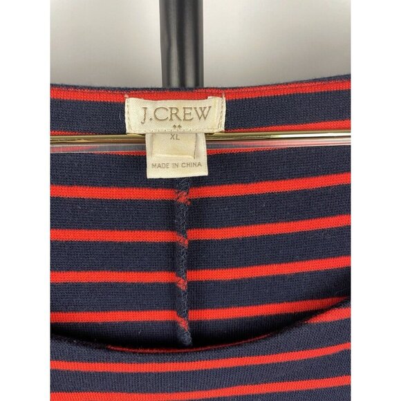 J. Crew Factory Red Blue Stripe Maritime Nautical Long Sleeve Dress Size XL - Picture 4 of 6